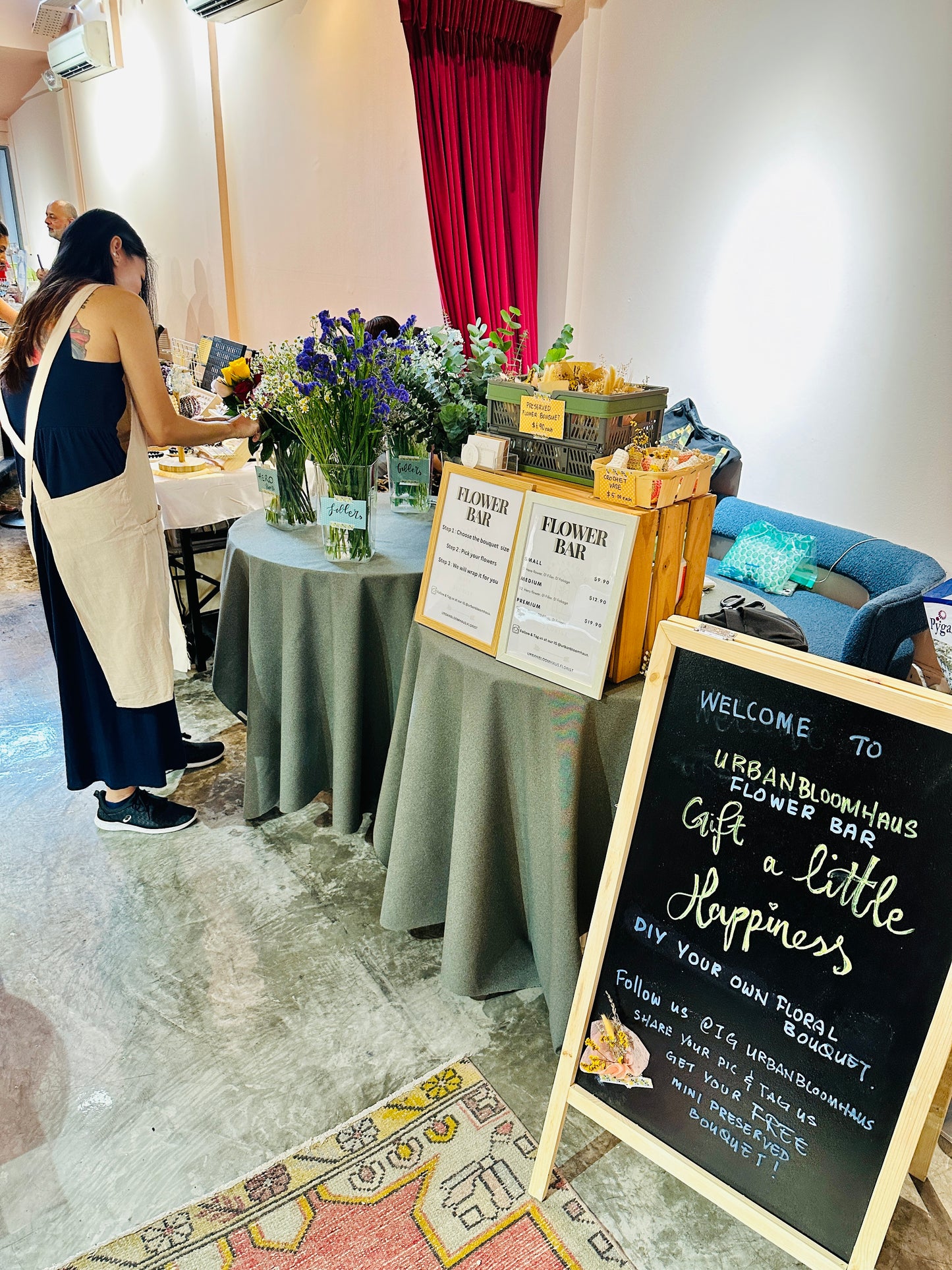 Wedding Flower Bar at the reception