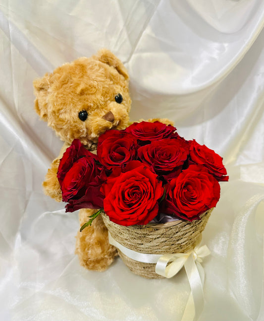 Valentine Red Rose Bear